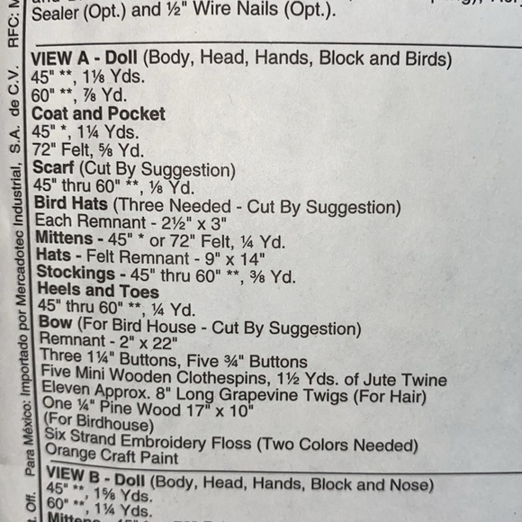 McCall’s Crafts 8948 Plum Creek Collectibles Greeters Patterns to Make 33” Dolls - Picture 4 of 9